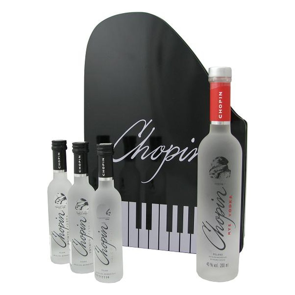 Wódka Chopin Fortepian Rye 40% 200 ml + Black 40% 3 x 50 ml