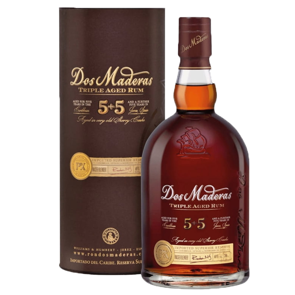 Rum Dos Maderas Double Aged 5+5 YO PX 40% 700 ml tuba