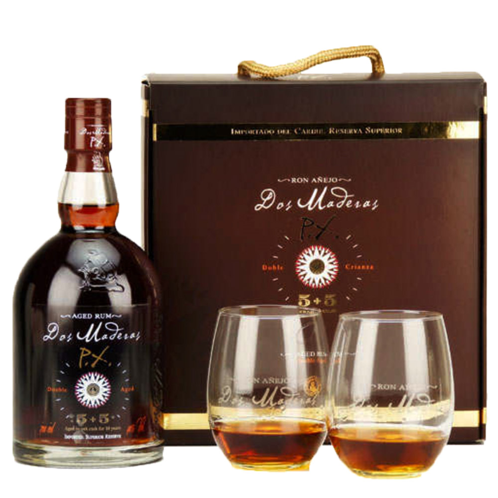Rum Dos Maderas Double Aged 5+5 YO PX 40% 700 ml + 2 szklanki