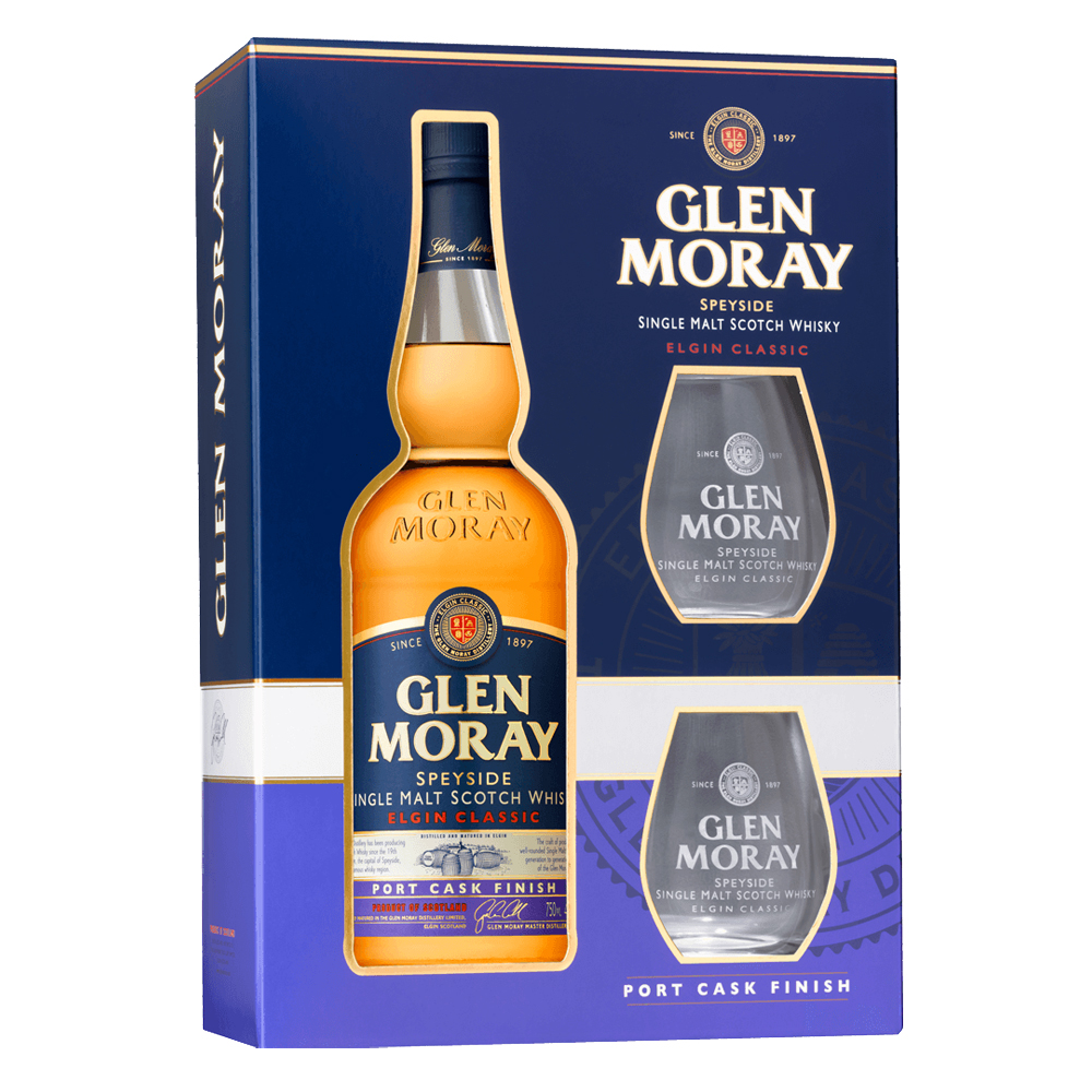 Whisky Glen Moray Elgin Port 40% 700 ml + 2 szklanki