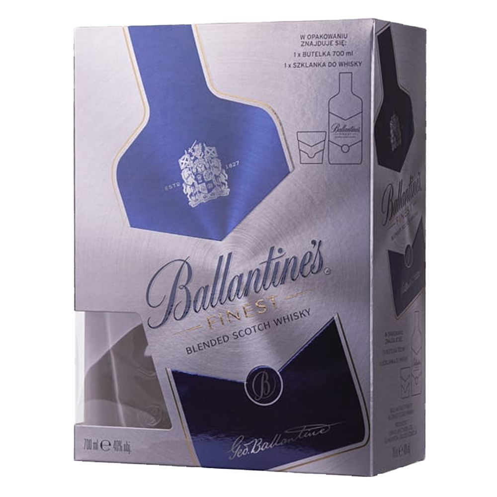Whisky Ballantine's Finest 40% 700 ml ze szklanką