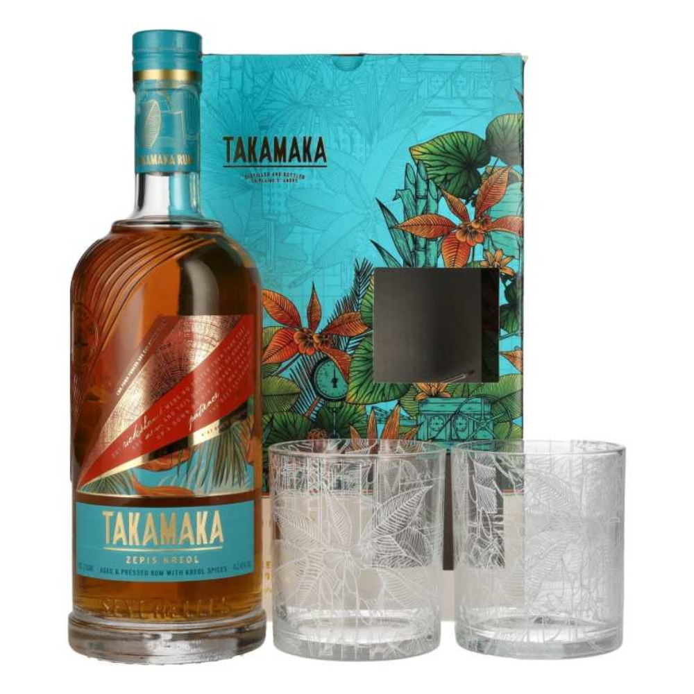 Rum Takamaka Zepis Kreol 43% 700 ml + 2 szklanki