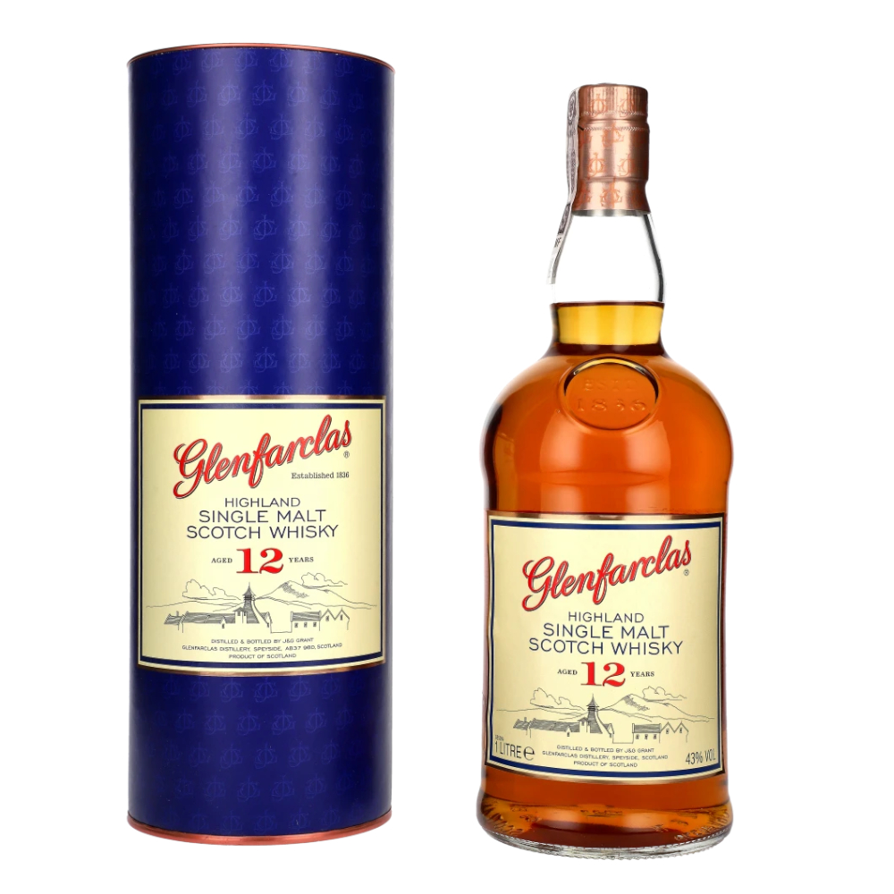 Whisky Glenfarclas 12 YO 43% 1000 ml tuba
