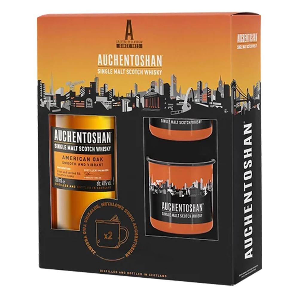 Whisky Auchentoshan American Oak + 2 kubki 40% 700 ml