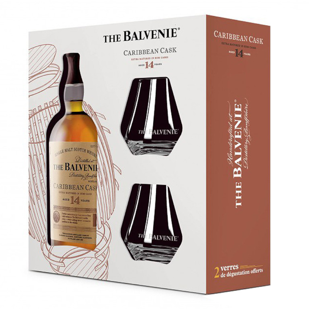 Whisky The Balvenie Carribean Cask 14YO 43% 700 ml + 2 szklanki