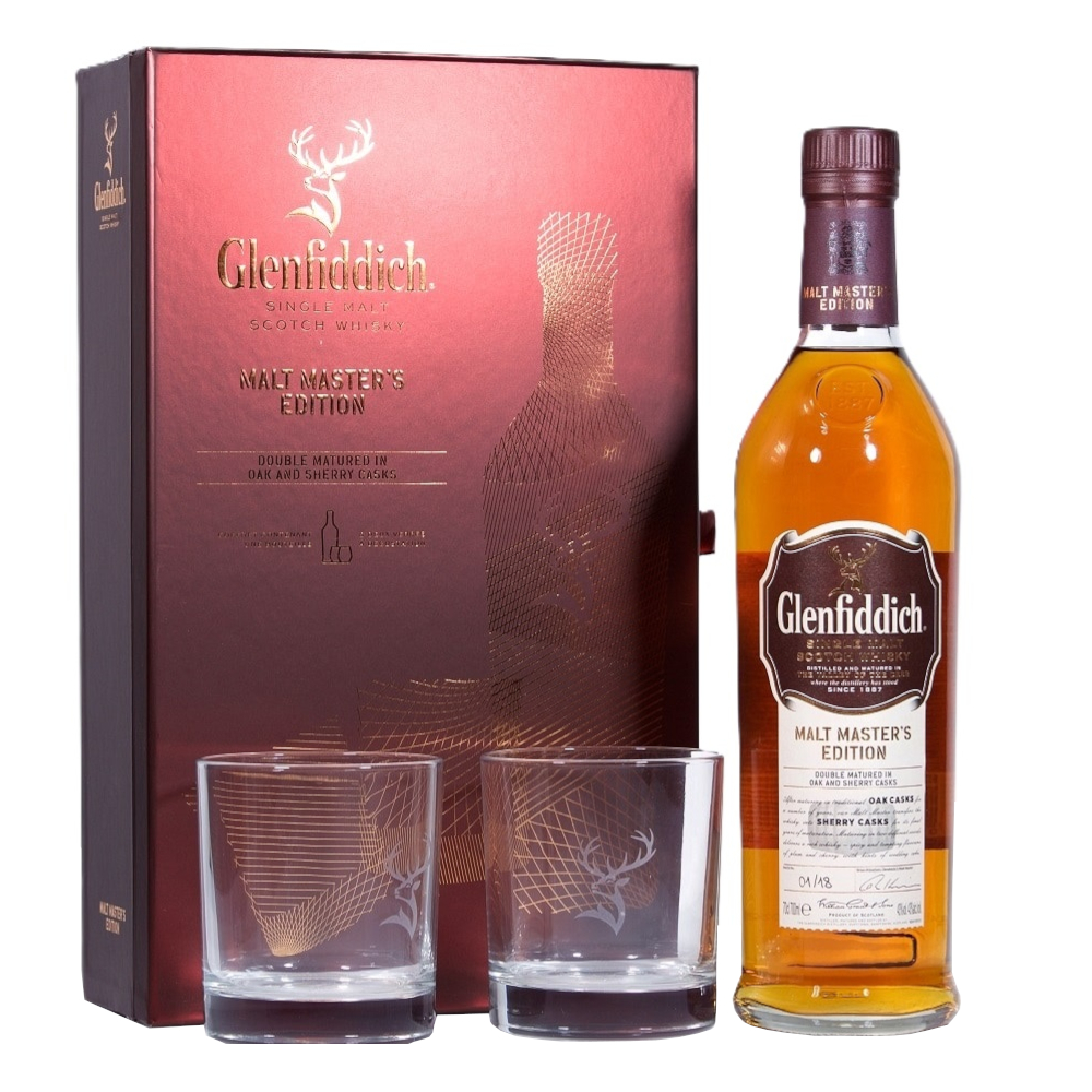 Whisky Glenfiddich Malt Master 43% 700 ml + 2 szklanki