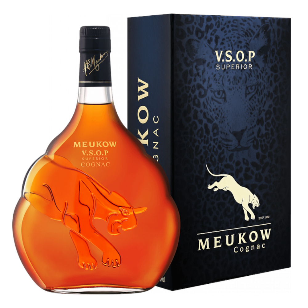 Koniak Meukow VSOP Clear Panther 40% 1750 ml kartonik