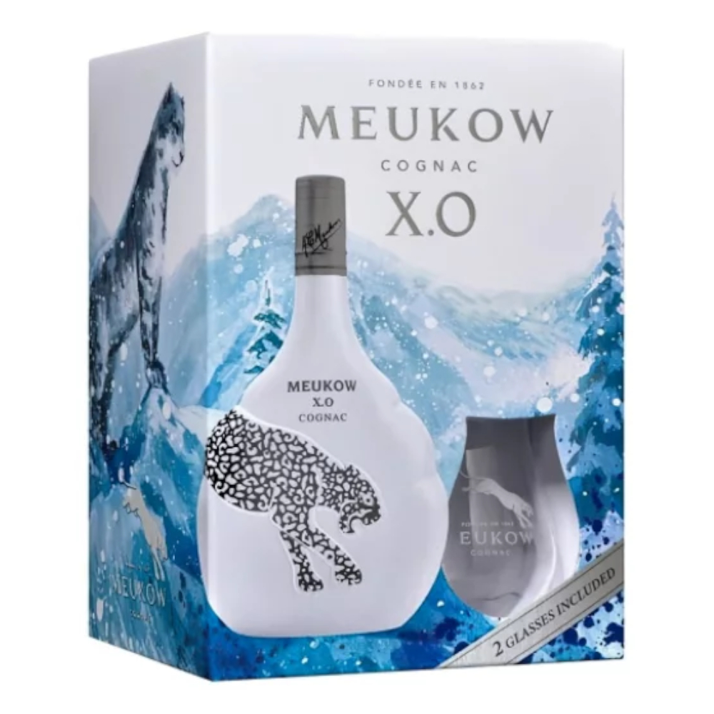 Koniak Meukow XO Ice Panther 2 kieliszki 40% 700 ml