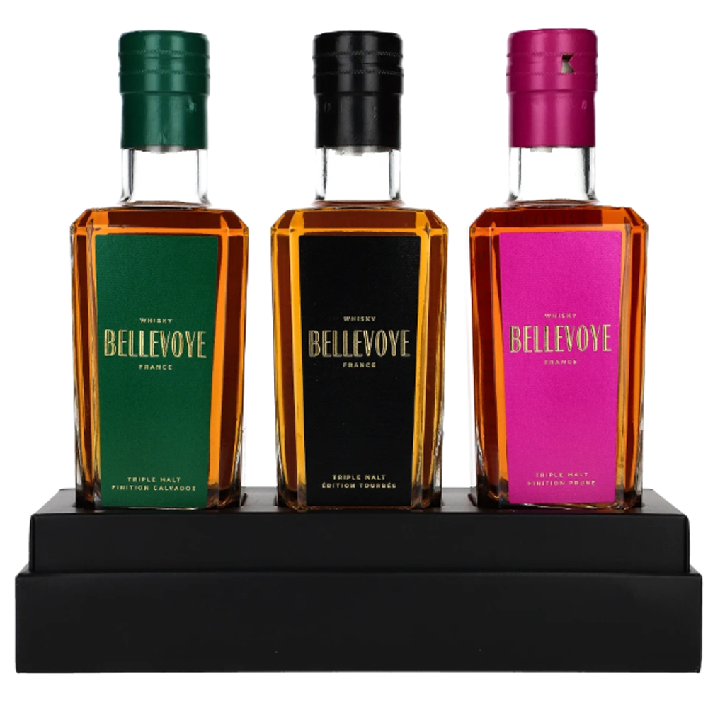 Whisky Bellevoye Tricolore Prestige 43% 600 ml zestaw