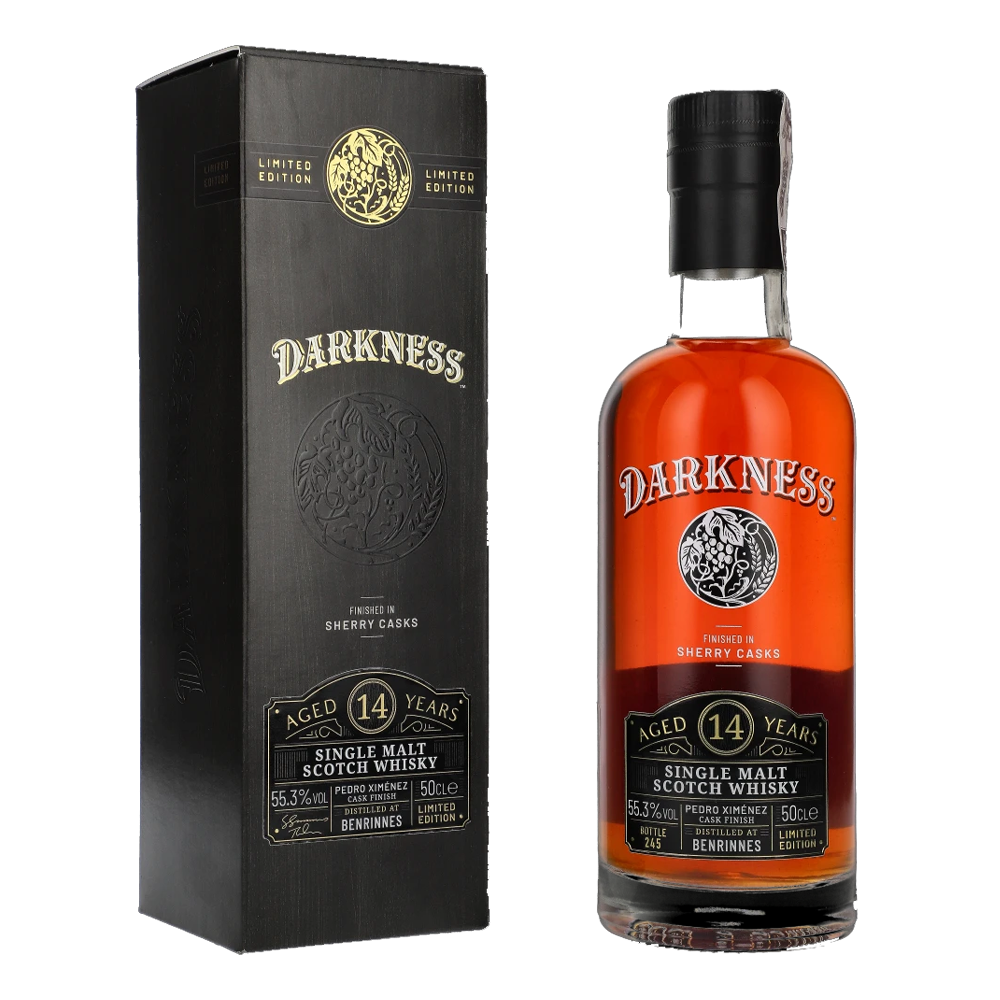 Whisky Darkness Benriness 14 YO 55,3% 500 ml zestaw