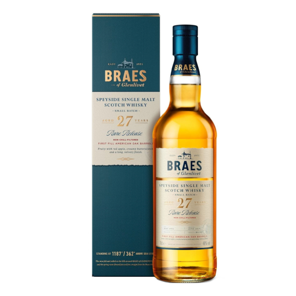 Whisky Braes Of Glenlivet 27 YO 48% 700 ml zestaw