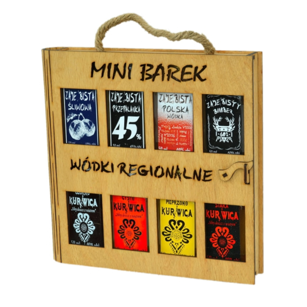 Wódka Zestaw Mini Barek Skrzynia 8 X 50 ml