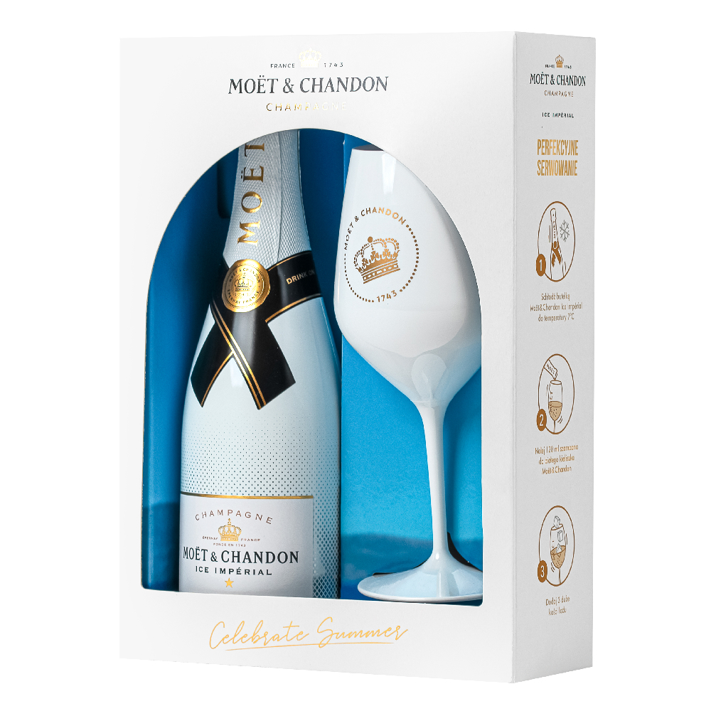 Szampan Moet & Chandon Ice + kieliszek 12% 750 ml