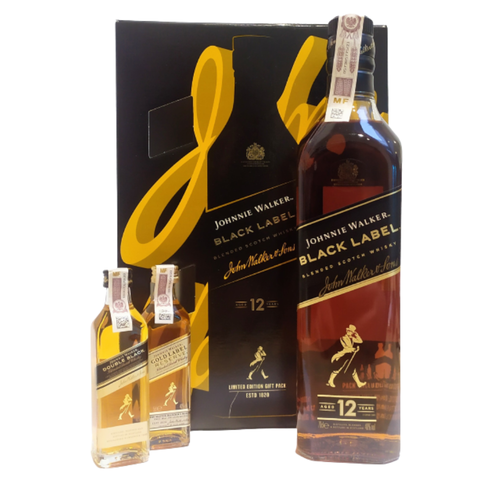 Whisky Johnnie Walker Black + 2 miniaturki 40% 700 ml