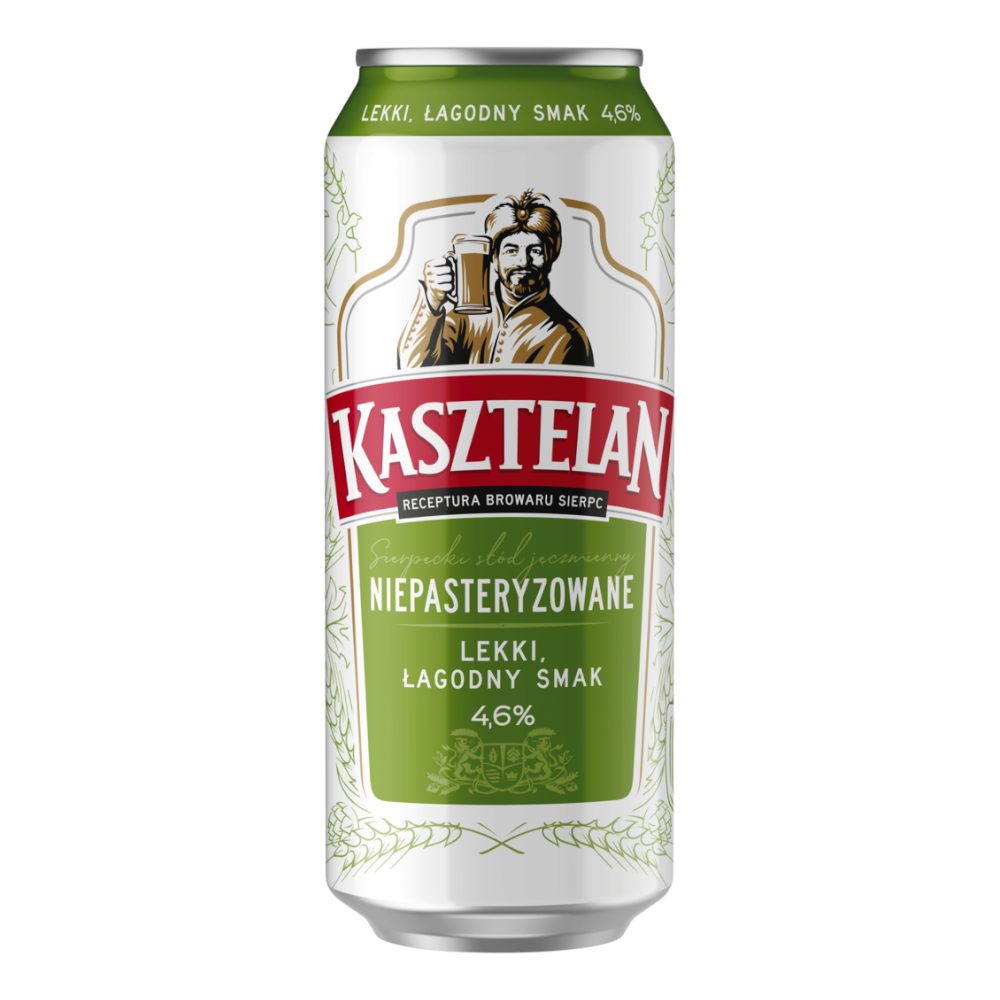 Piwo Kasztelan Niepasteryzowane 4,6% 500 ml Puszka