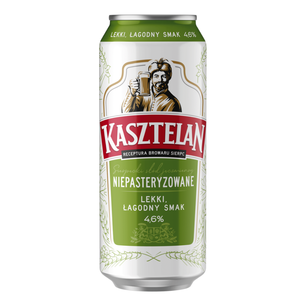 Piwo Kasztelan Niepasteryzowane 4,6% 500 ml Puszka