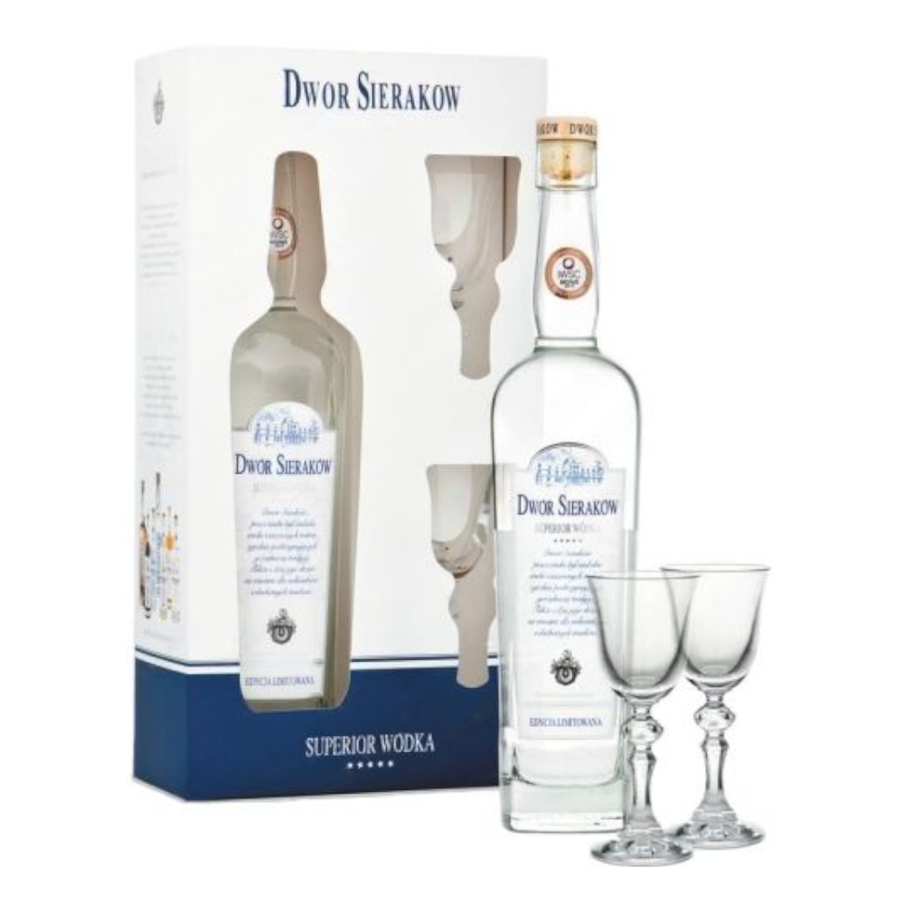 Wódka Dwór Sieraków Superior 40% 700 ml + 2 kieliszki