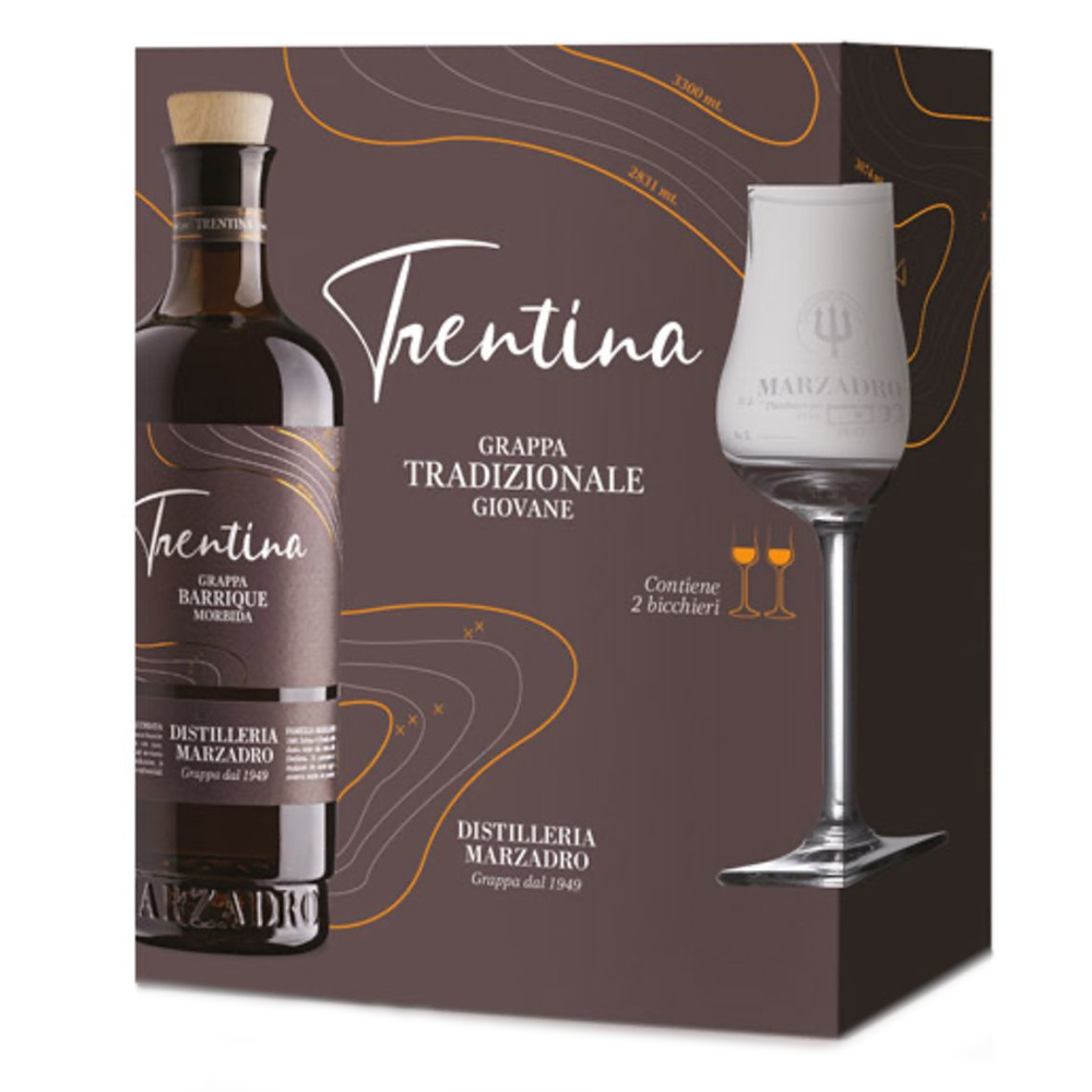 Grappa Morbida 41% 500 ml 2 szklanki