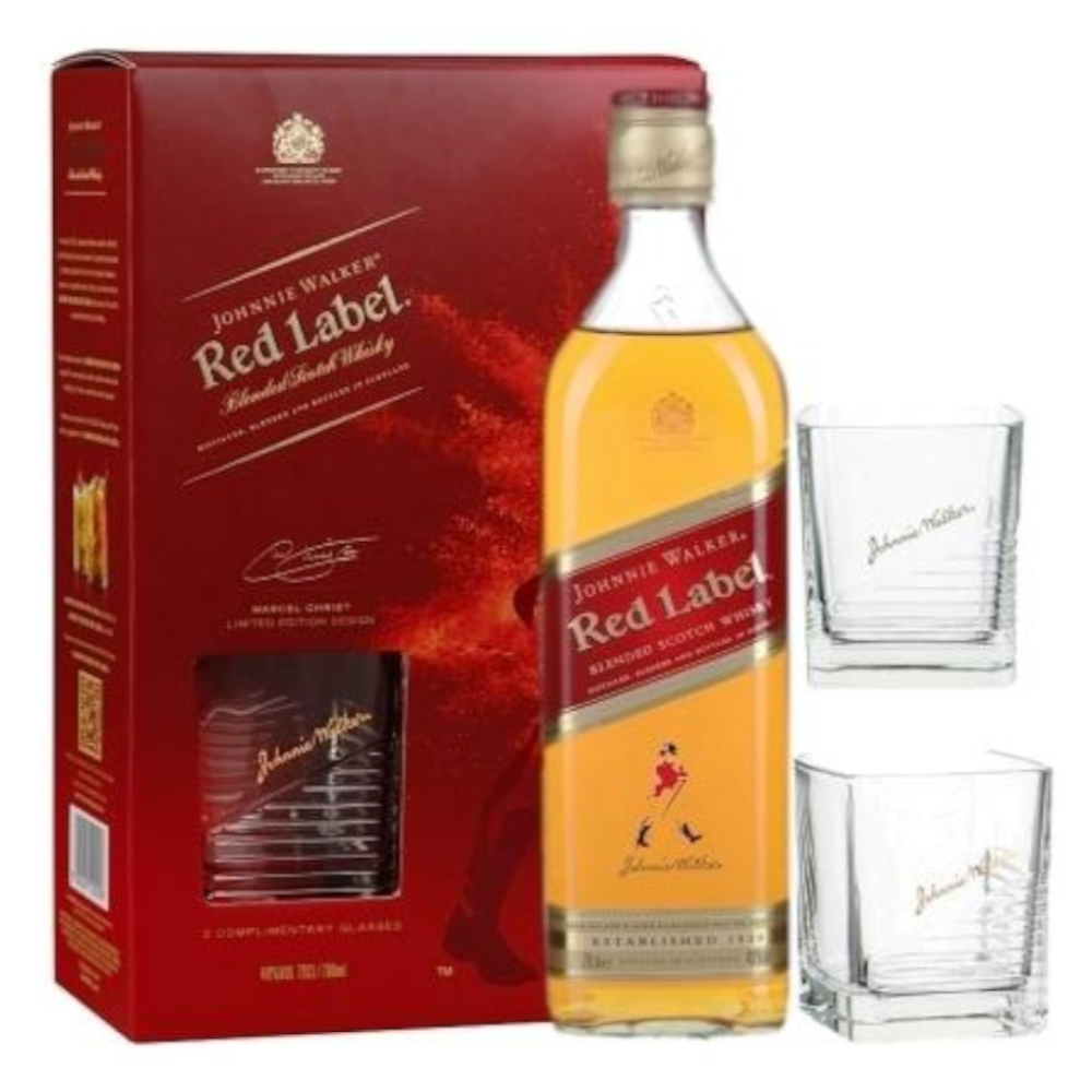 Whisky Johnnie Walker Red Label 40% 700 ml 2 szklanki