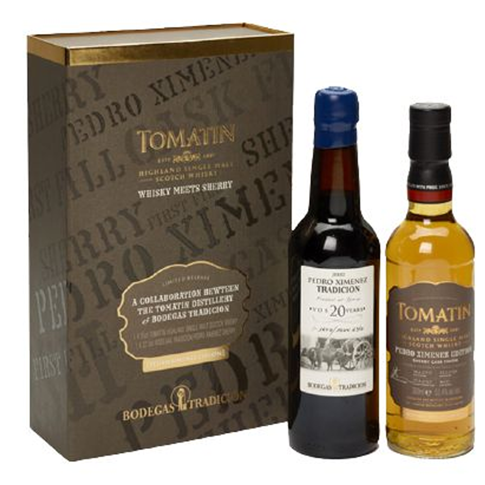Whisky Tomatin Meets Sherry Pedro Ximenez Edition 57,9% 350 ml zestaw