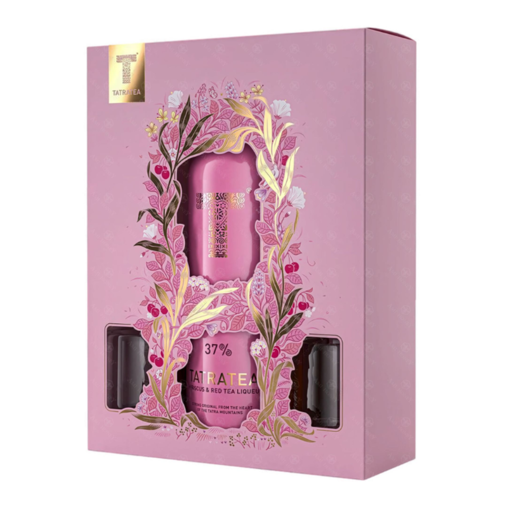 Likier Tatratea Hibiscus 37% 700 ml + 2 szklanki