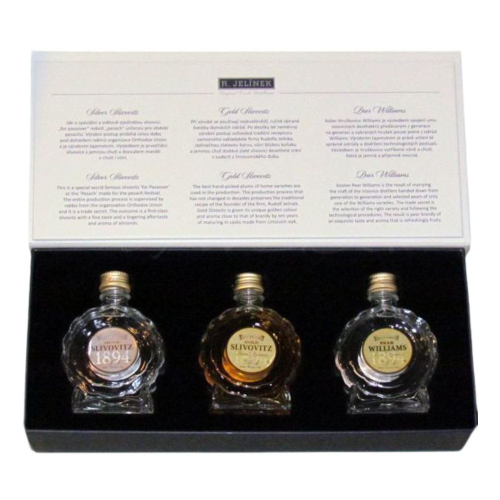 Jelinek Śliwowica i Pear Williams Kosher 3x0,05l