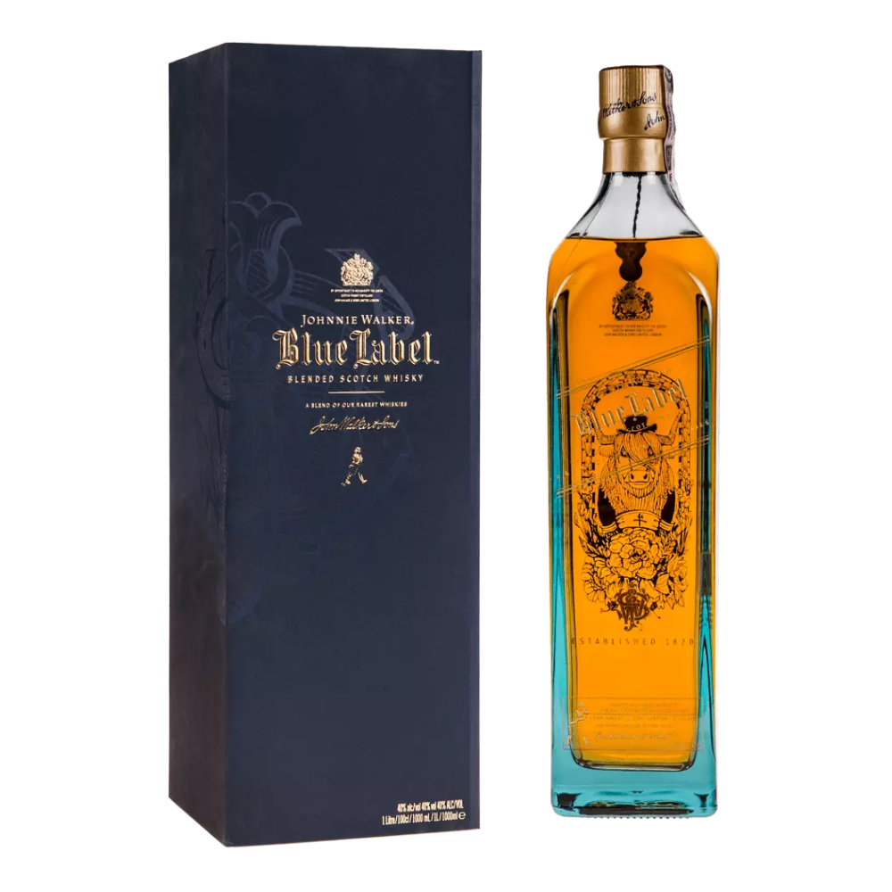 Whisky Johnnie Walker Blue Zodiac Ox 40% 1000 ml kartonik
