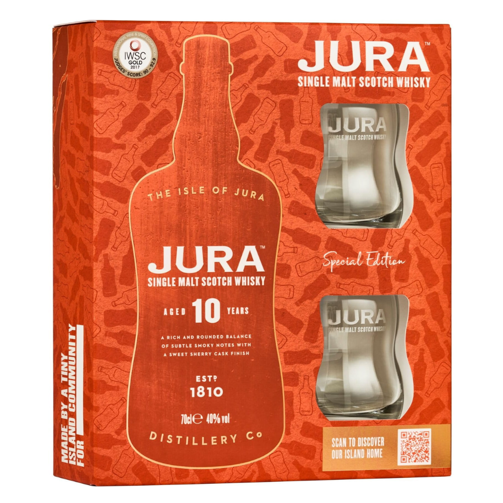 Whisky Jura 10 YO 40% 700 ml + 2 szklanki