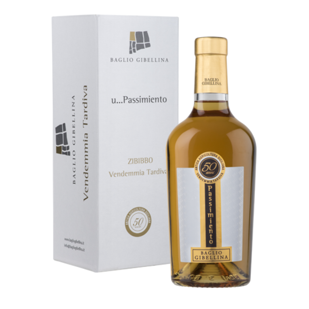 Wino Baglio Gibelina u...Passimento Zibbo IGT 13,5% białe słodkie 500 ml