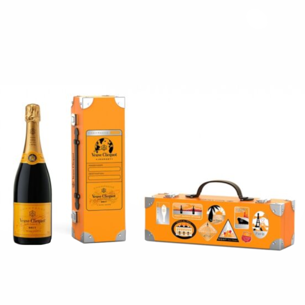 Szampan Veuve Clicquot Brut Trunk 12% białe wytrawne 750 ml Gift Box