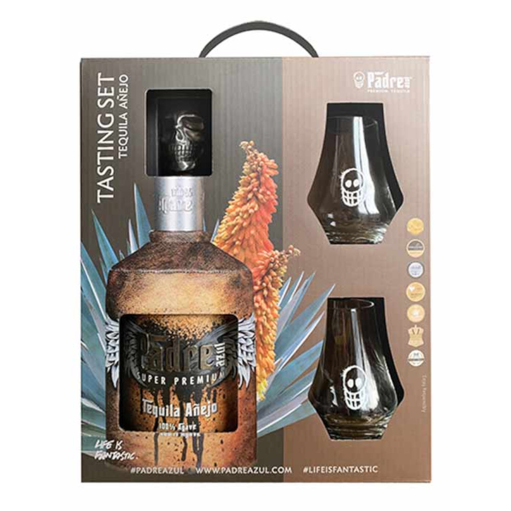 Tequila Padre Azul Anejo Tasting Set 40% 700 ml + 2 szklanki