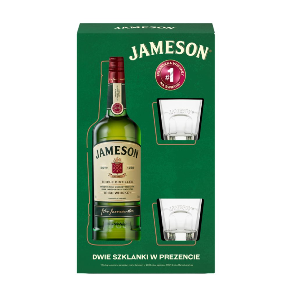 Whisky Jameson 40% 700 ml + 2 szklanki