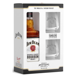 Whisky Jim Beam White Bourbon 40% 700 ml + 2 szklanki